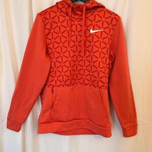 Nike Men’s Red Graphic Pullover Hoodie – Size Small – Fleece Lined, Zip Pocket